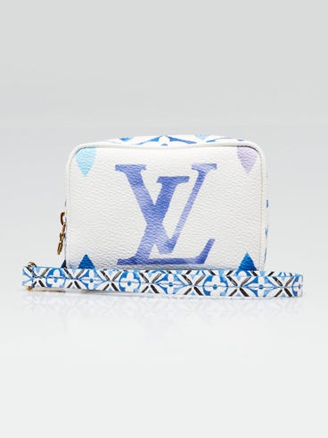 Louis Vuitton Limited Edition Resort Blue Watercolor Monogram Giant Canvas Wapity Case