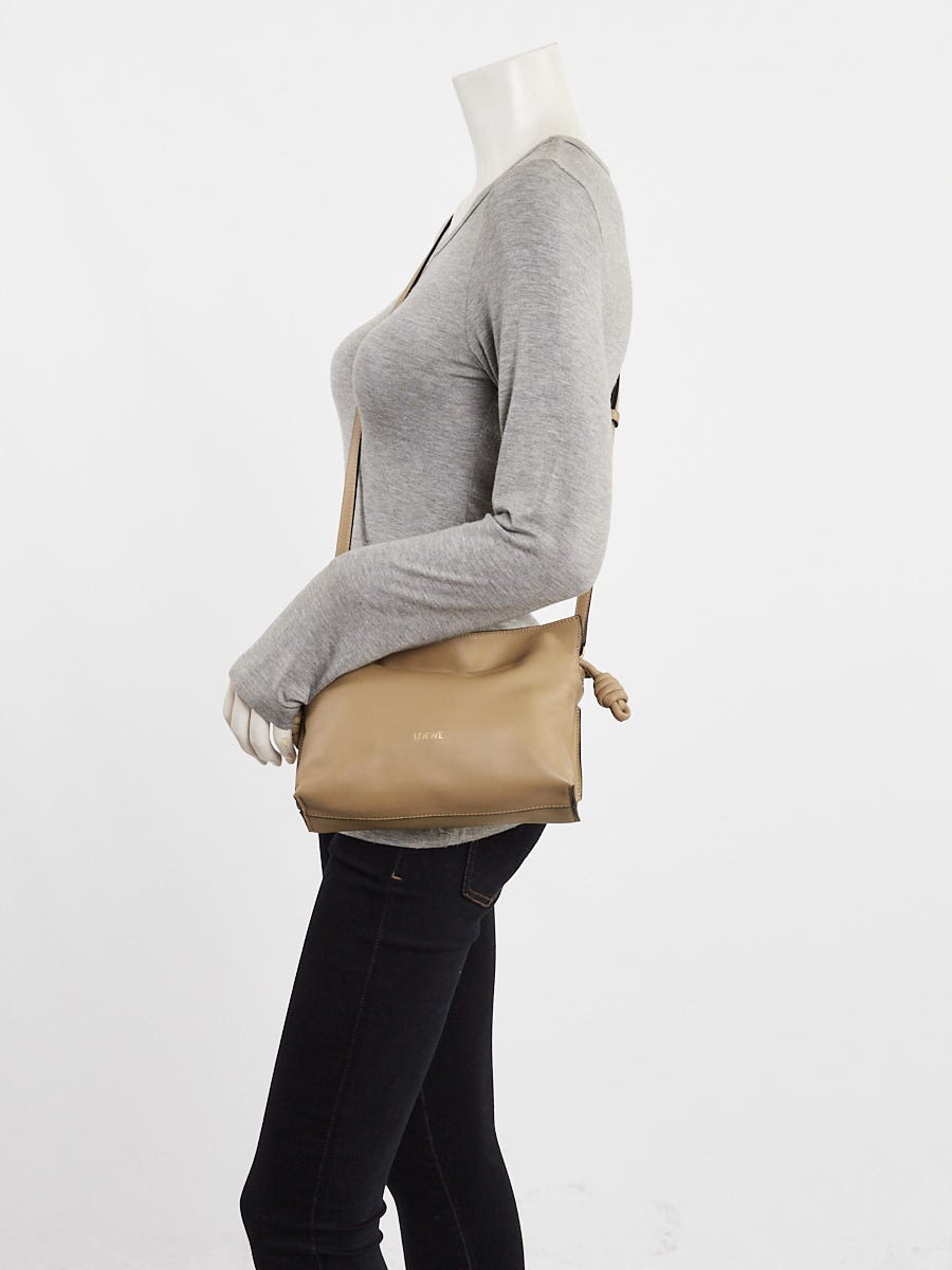 Loewe Clay Green Nappa Calfskin Leather Mini Flamenco Clutch Bag