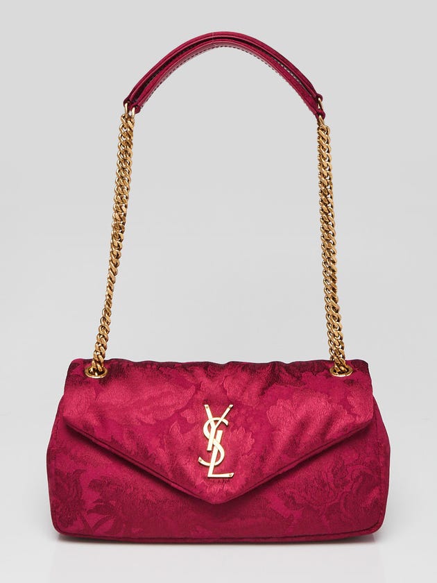 Yves Saint Laurent Red Jacquared Floral Fabric Small Calypso Bag