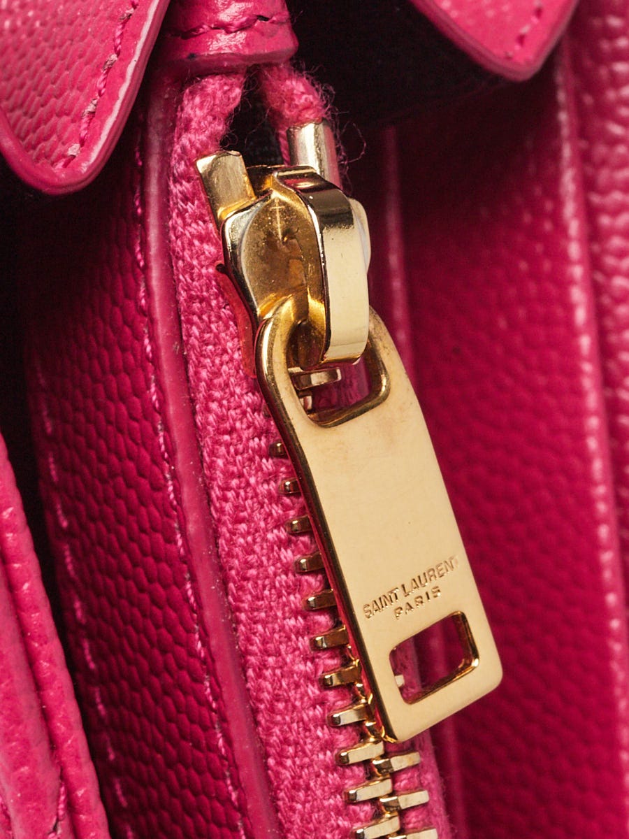 Yves Saint Laurent Pink Chevron Quilted Grained Leather Envelope