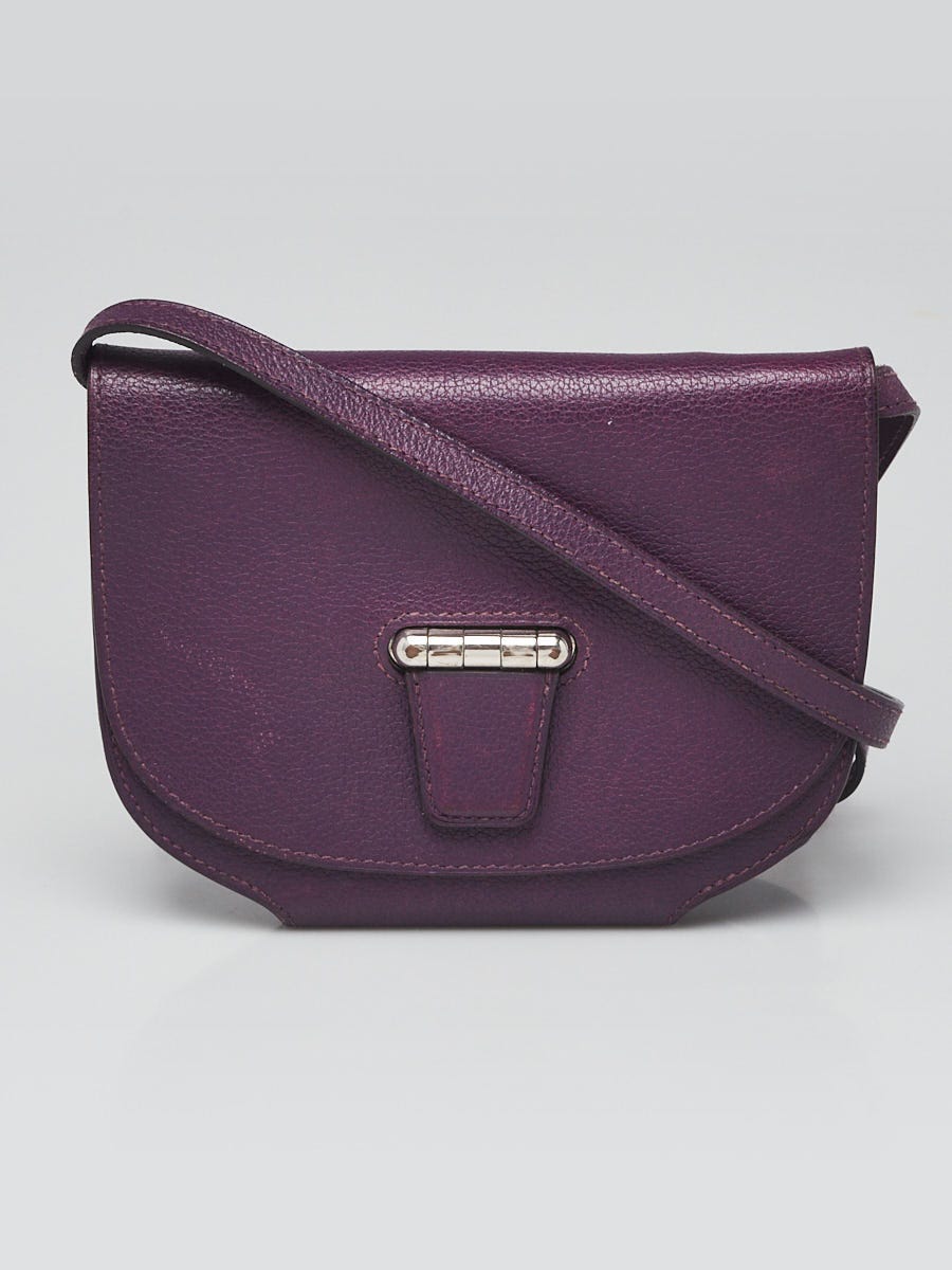Hermes Ultraviolet Evercolor Leather Palladium Plated Mini Convoyeur Bag