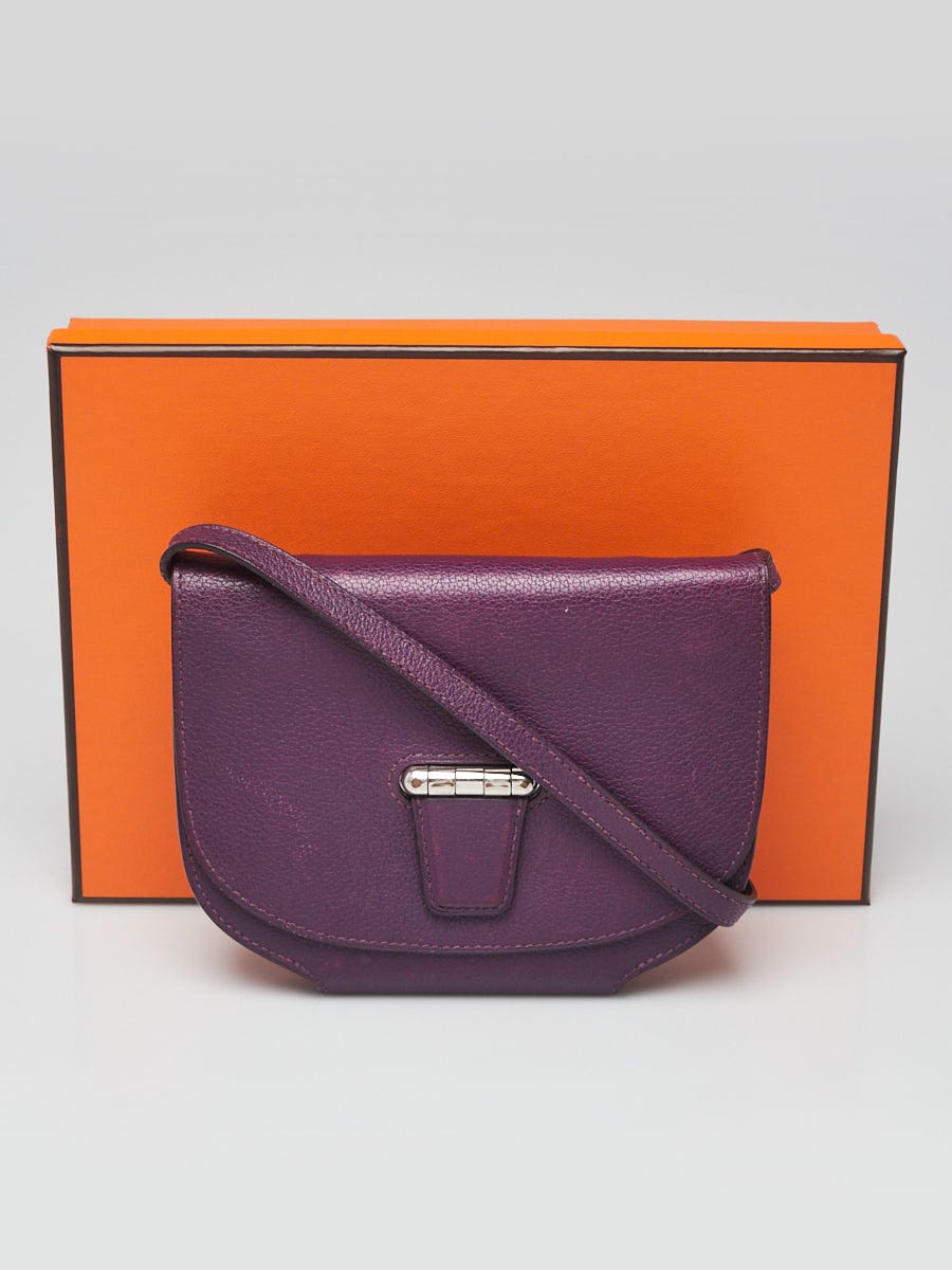 Hermes Ultraviolet Evercolor Leather Palladium Plated Mini
