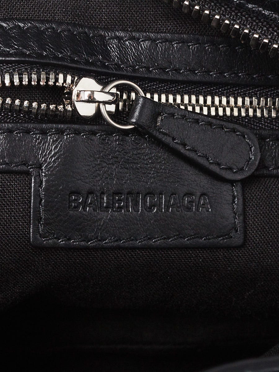 Balenciaga Black Lambskin Leather Small Neo Cagole City Bag
