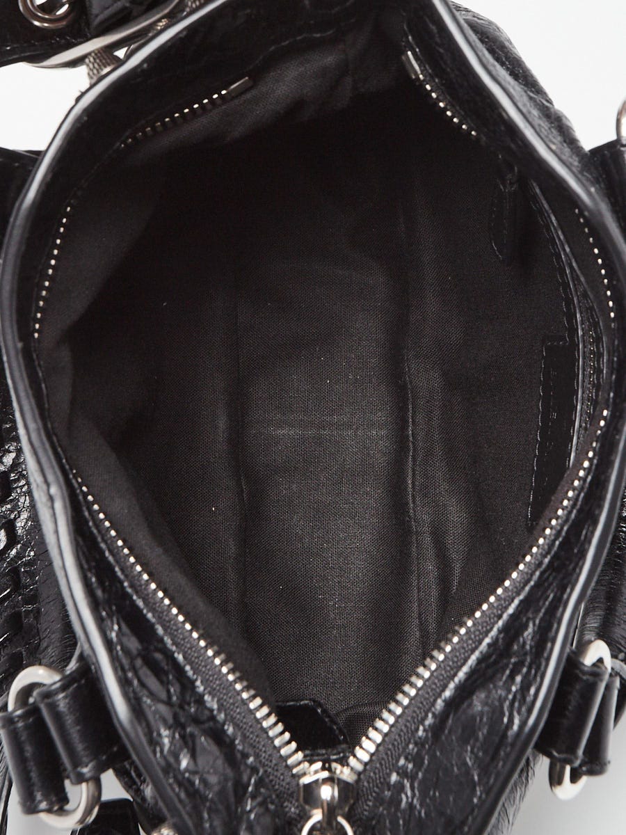 Balenciaga Black Lambskin Leather Small Neo Cagole City Bag