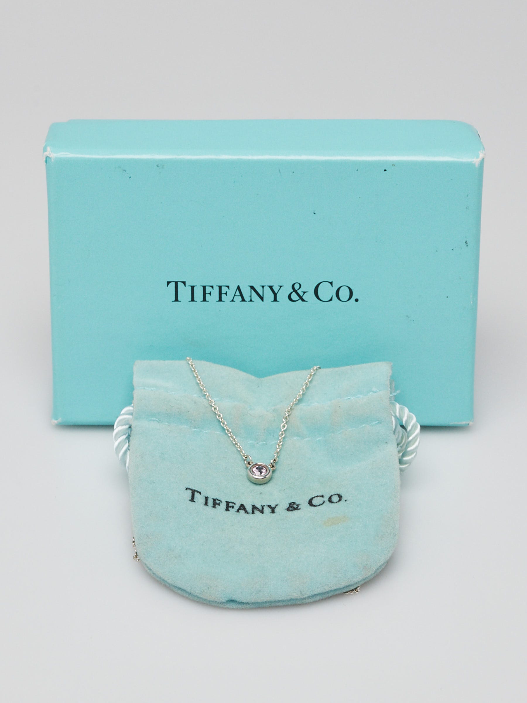 Tiffany 
Co. Sterling Silver and Pink Sapphire Elsa Peretti Color by the Yard Necklace