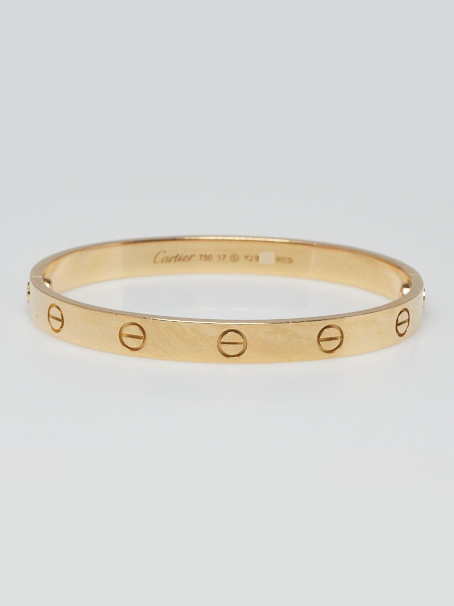 Cartier 18k Yellow Gold LOVE Bracelet Size 17
