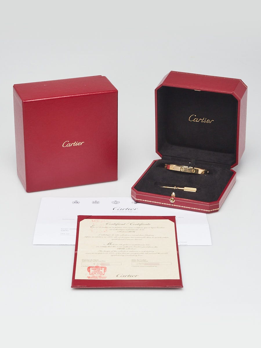 Cartier 18k Yellow Gold LOVE Bracelet Size 17