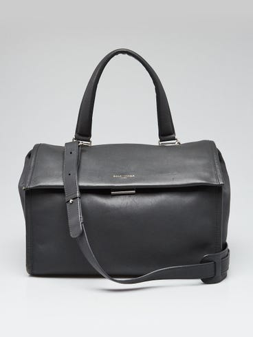 Balenciaga Grey Calfskin Leather Tool Satchel Bag