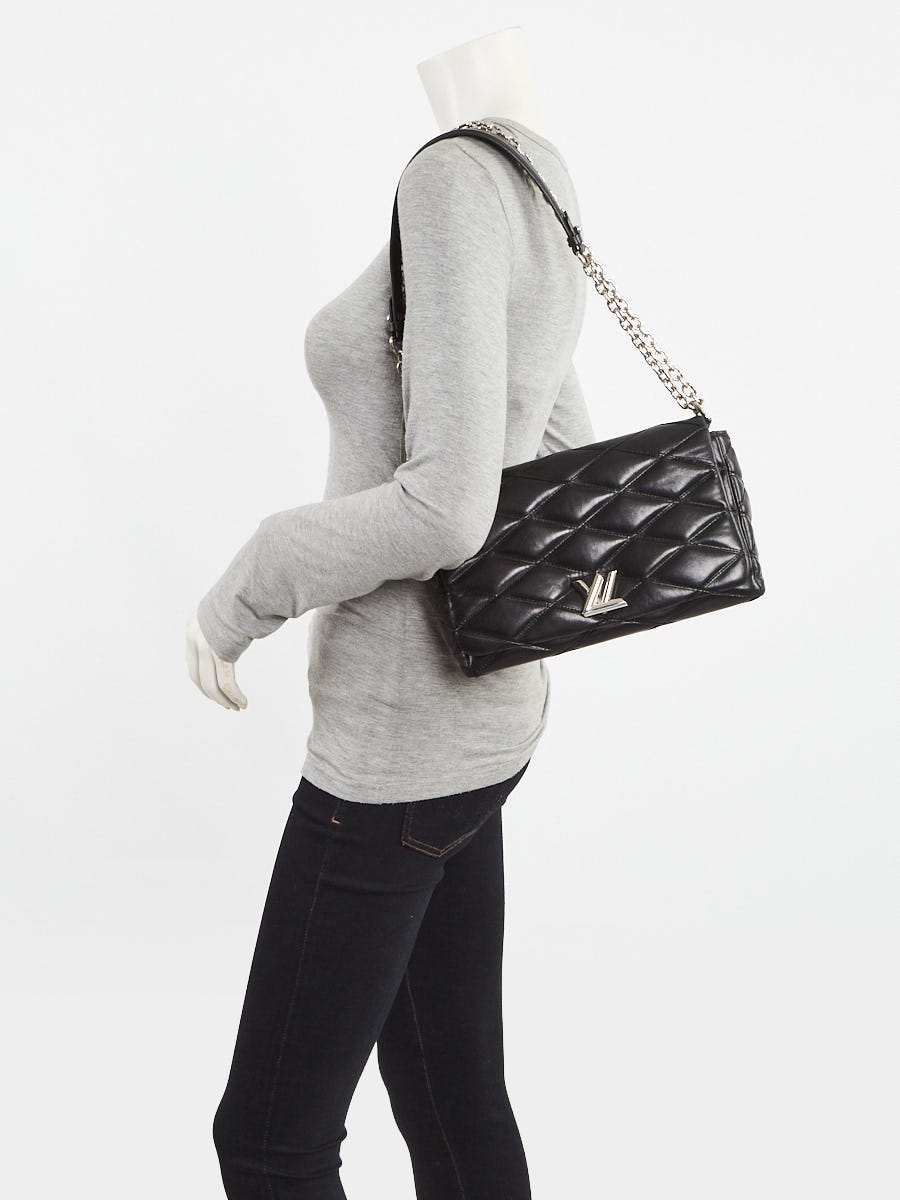 Louis Vuitton Black Quilted Lambskin Leather GO-14 Malletage MM Bag