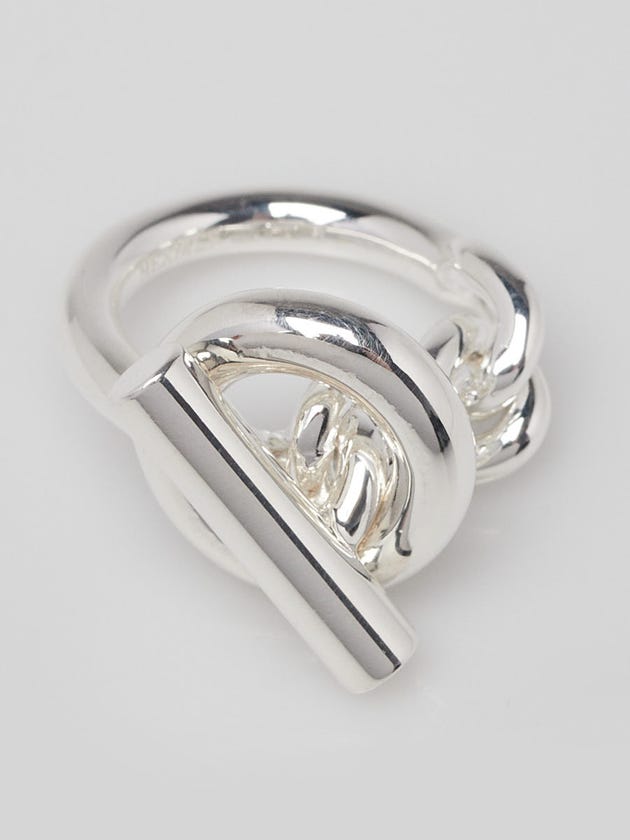 Hermes Sterling Silver Croisette Large Model Ring Size 6.25/53