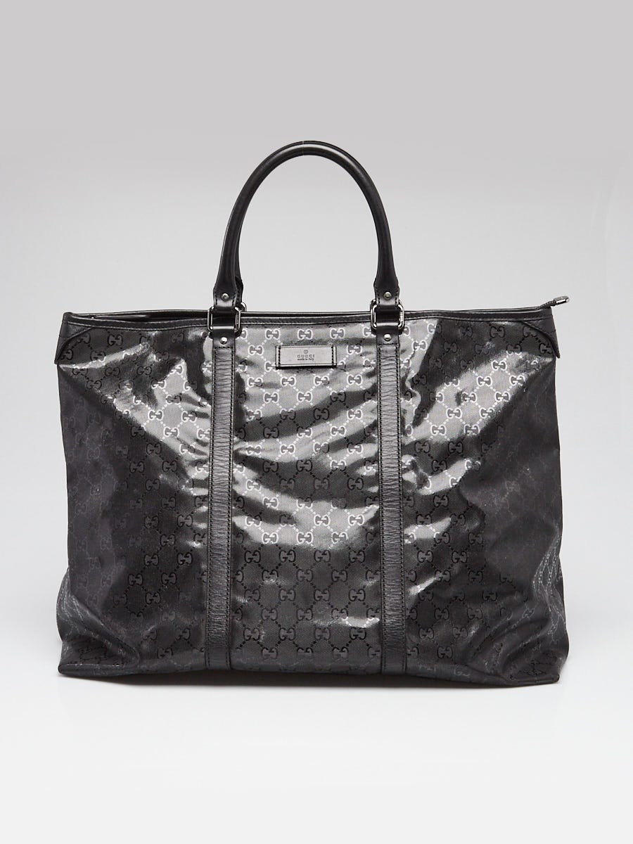 Gucci Black GG Crystal Coated Canvas Medium Tote Bag | Yoogi's Closet