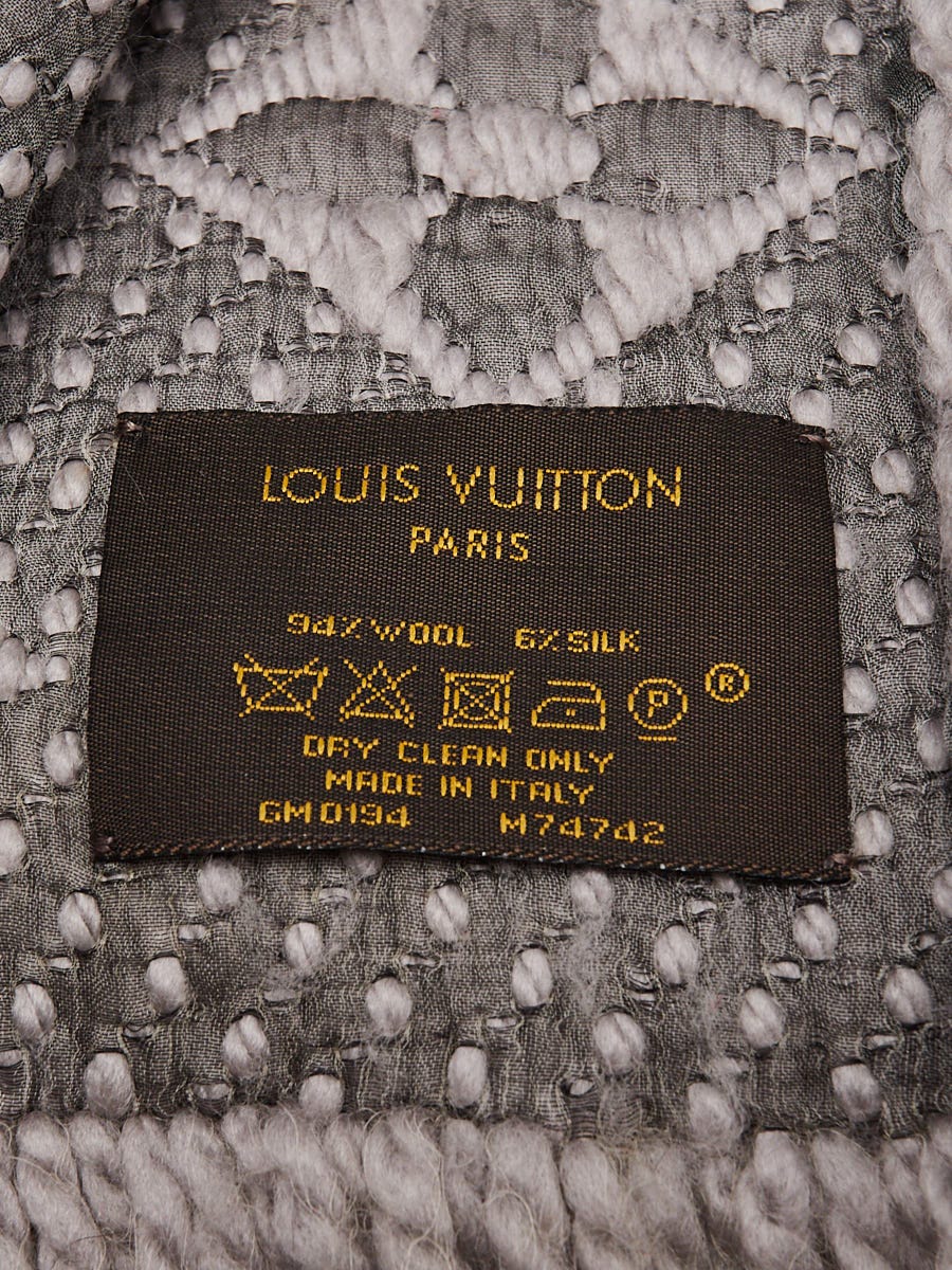 Louis Vuitton Grey Wool/Silk Logomania Scarf
