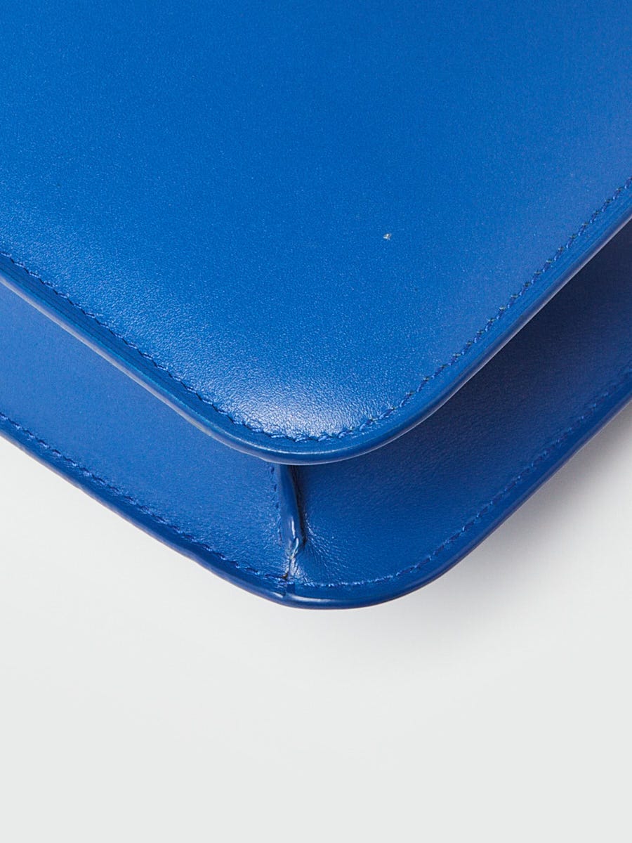 Yves Saint Laurent Blue Leather Carre Satchel Crossbody Bag