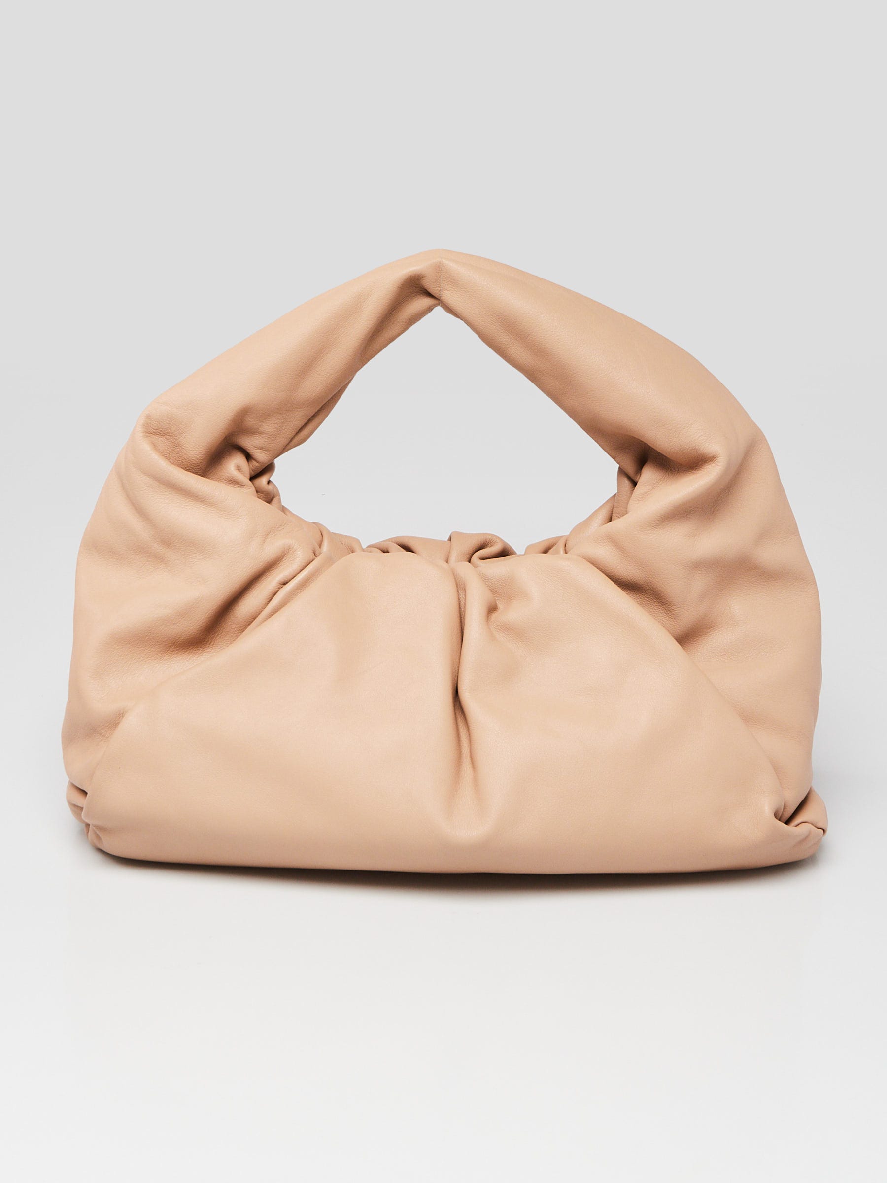 Bottega Veneta Beige Calfskin Leather The Pouch Shoulder Bag