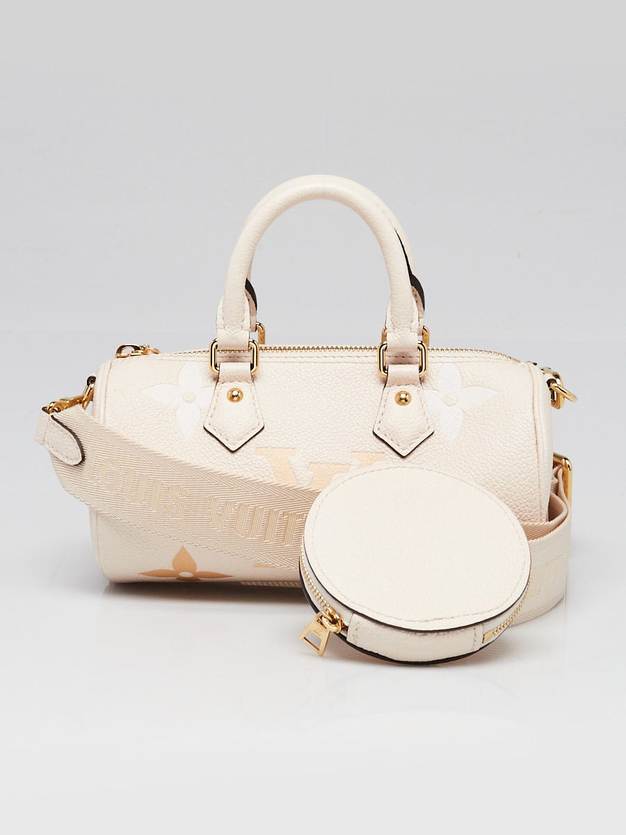 Louis Vuitton エンボス クッション クリーム色 Louis Vuitton Cream Monogram Empreinte Leather By the Pool