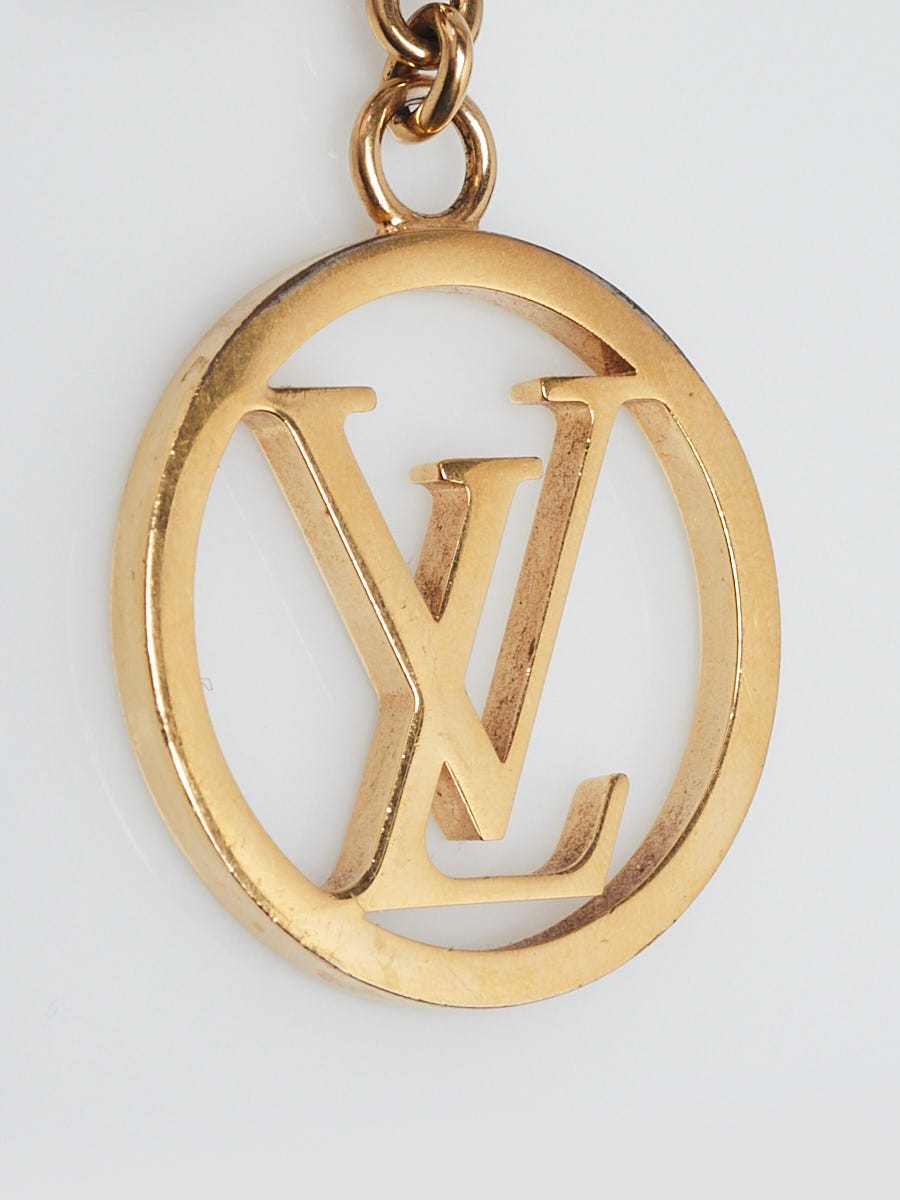 Louis Vuitton Goldtone Metal LV Circle Key Holder and Bag Charm