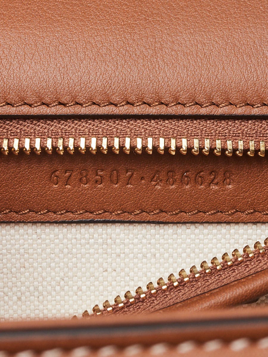 Gucci Beige/Brown GG Raffia Effect Fabric and Leather 1947 Bamboo