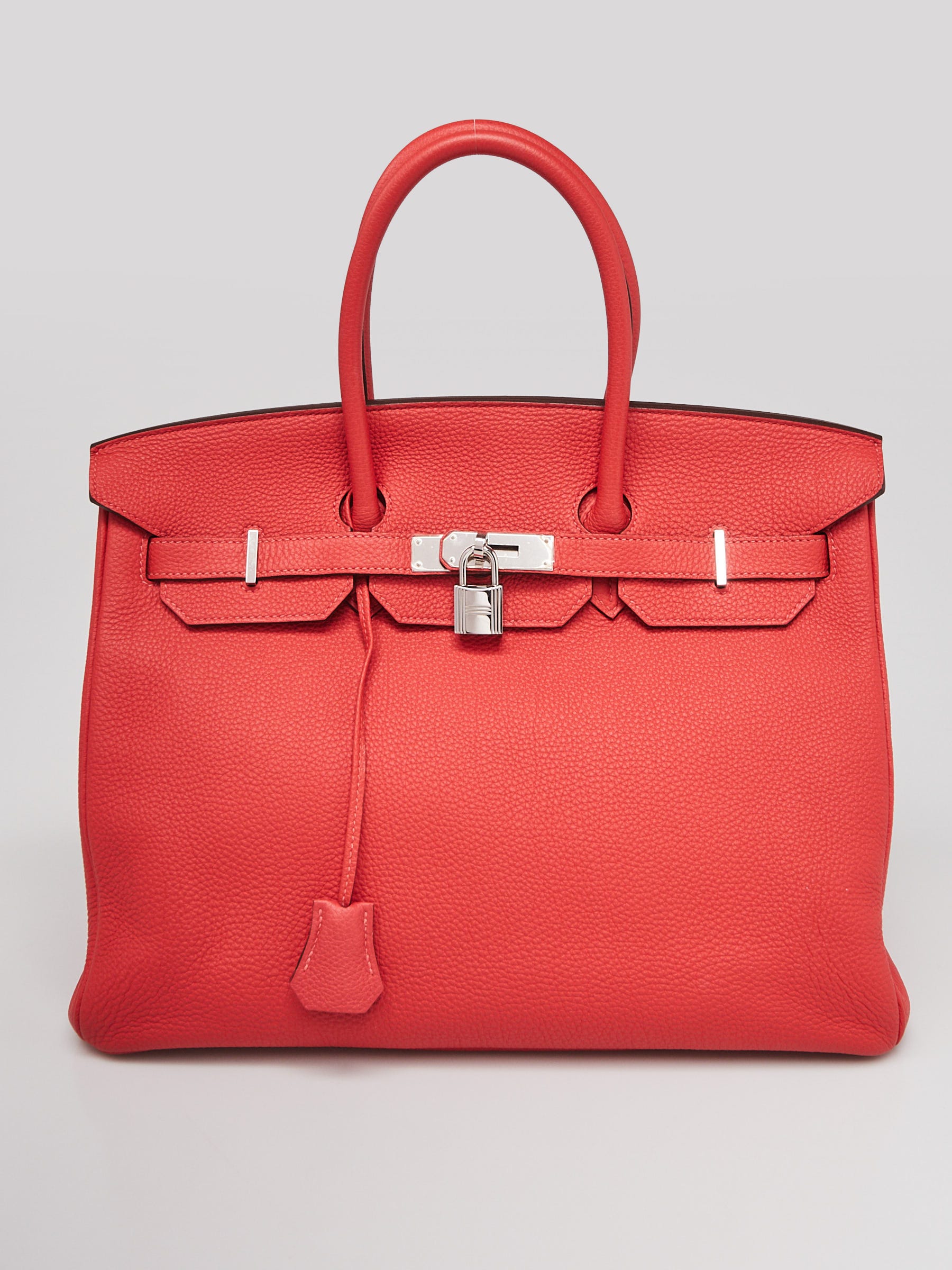 Hermes 35cm Rose Jaipur Togo Leather Palladium Plated Birkin Bag