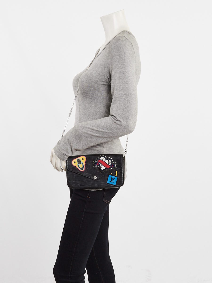 Louis Vuitton Black Epi Leather Patchwork Felicie Pochette Bag