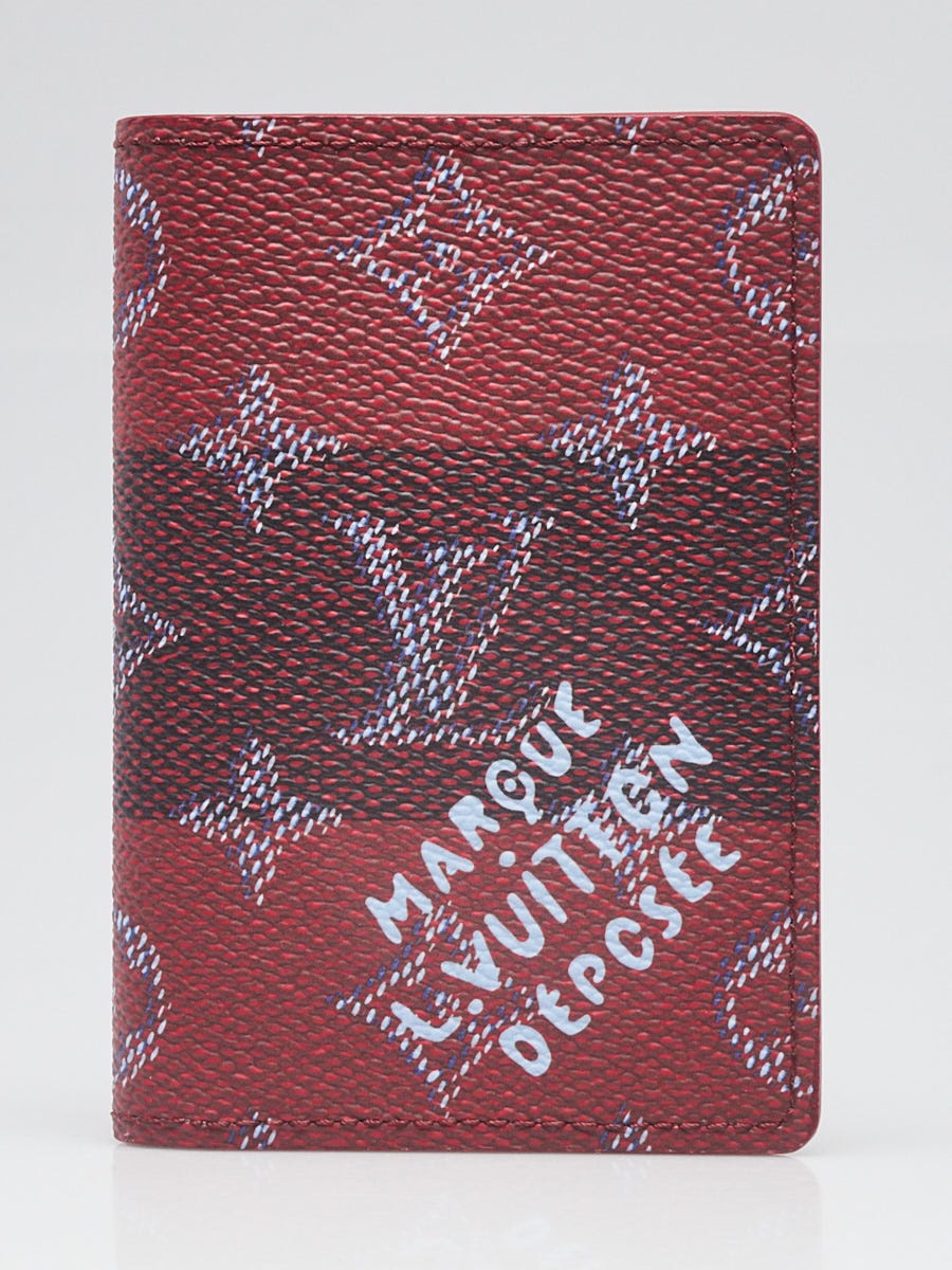 Louis Vuitton Red Stripe Monogram Canvas Pocket Organizer 