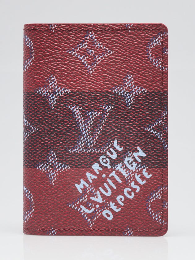 Louis Vuitton Red Stripe Monogram Canvas Pocket Organizer