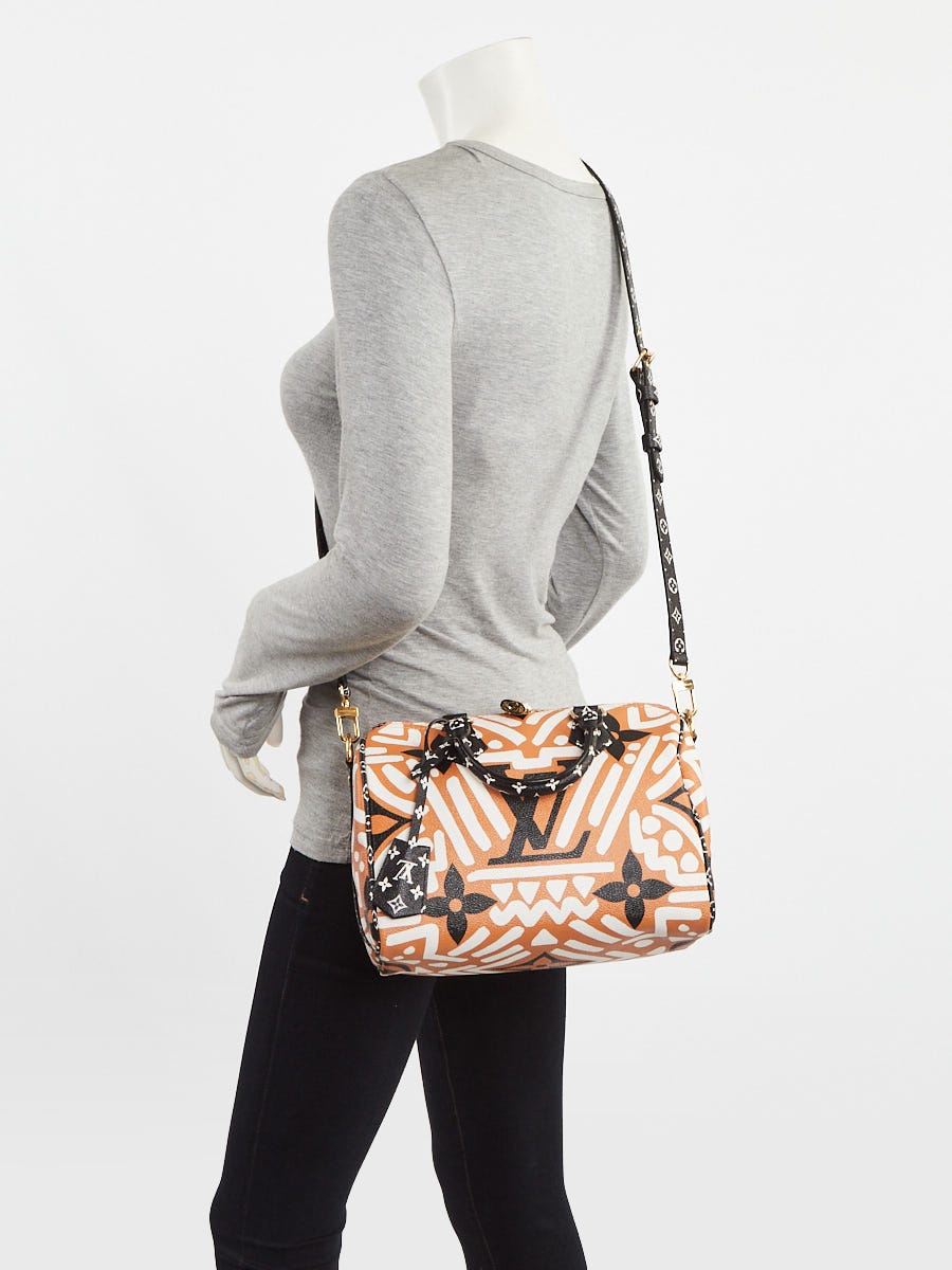 Louis Vuitton Limited Edition Cream/Caramel Monogram Canvas Crafty Speedy Bandouliere 25 Bag