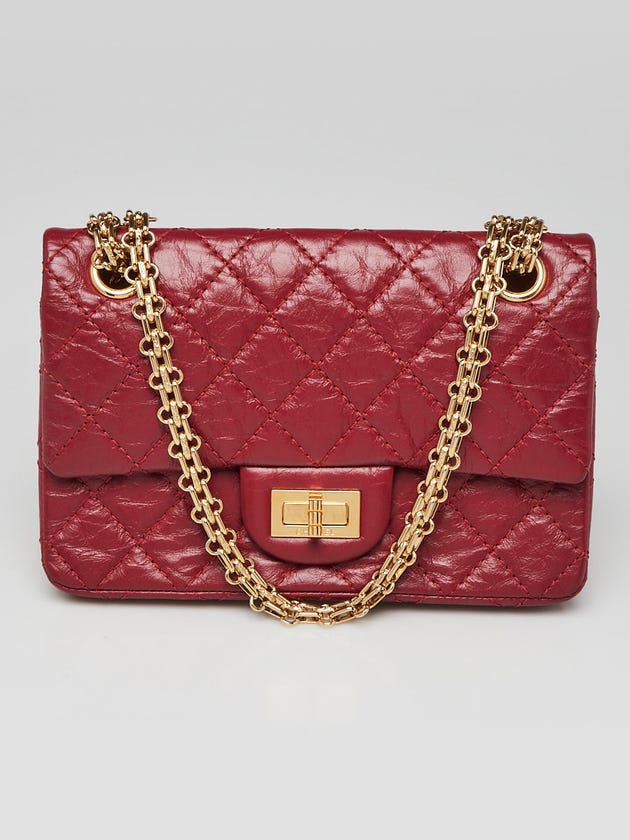 Chanel Red Quilted Aged Calfskin Leather 2.55 Reissue Mini Flap Bag