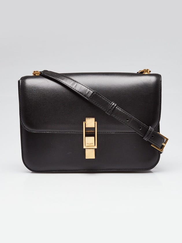 Yves Saint Laurent Black Leather Carre Satchel Crossbody Bag
