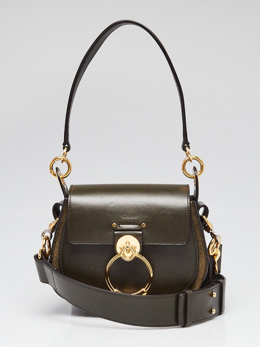 Chloe Green Smooth Leather Tess Saddle Bag