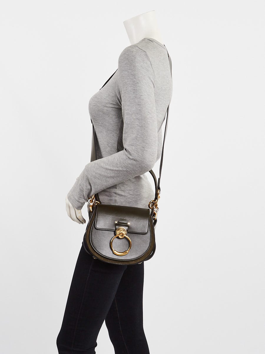 Chloe Green Smooth Leather Tess Saddle Bag