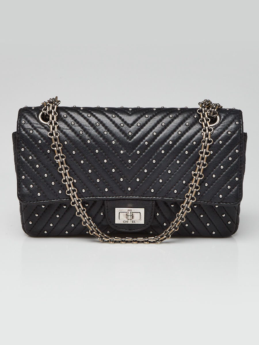 Chanel Black 2.55 Reissue Studded Chevron Quilted Calfskin Leather