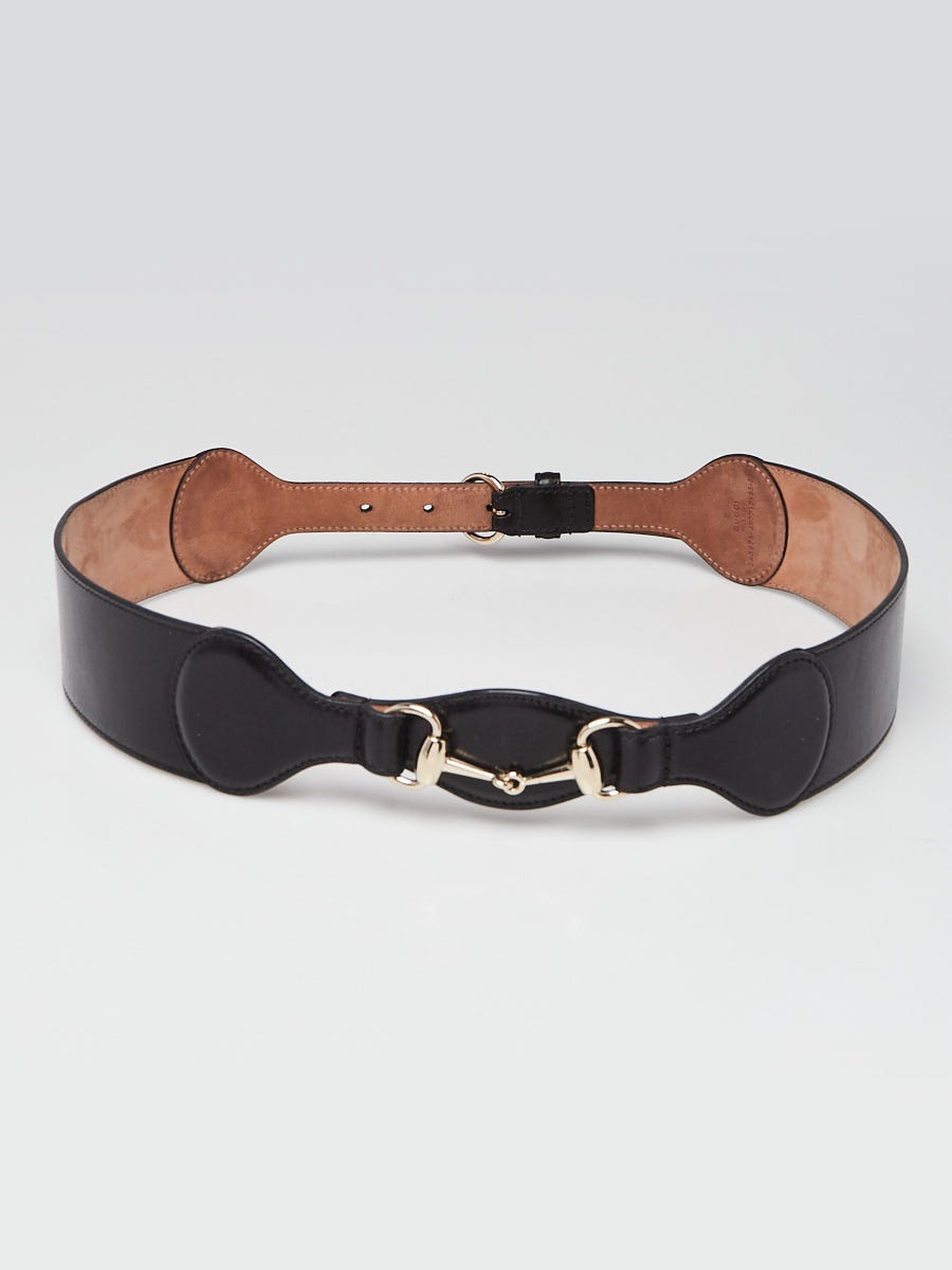 Gucci Black Leather Horsebit Belt Size 85/34