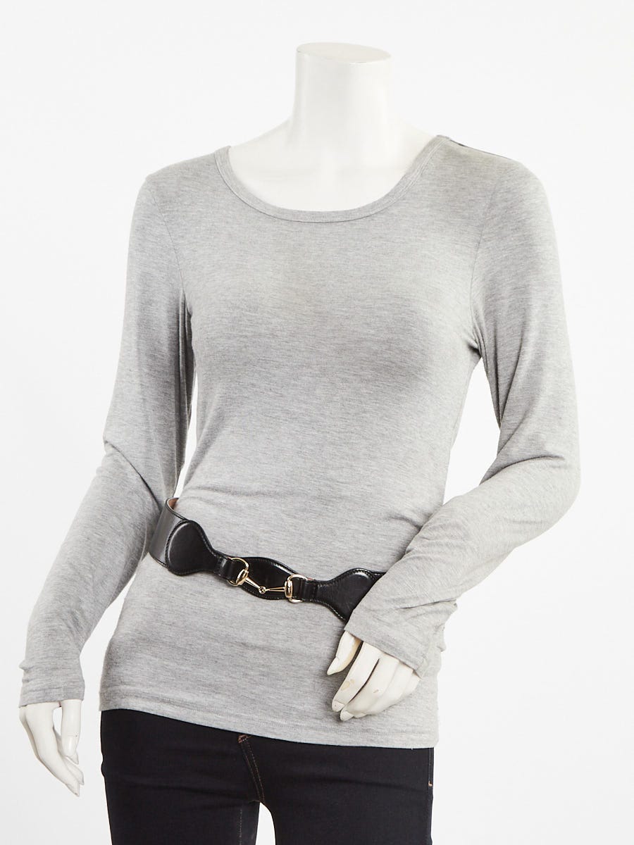 Gucci Black Leather Horsebit Belt Size 85/34