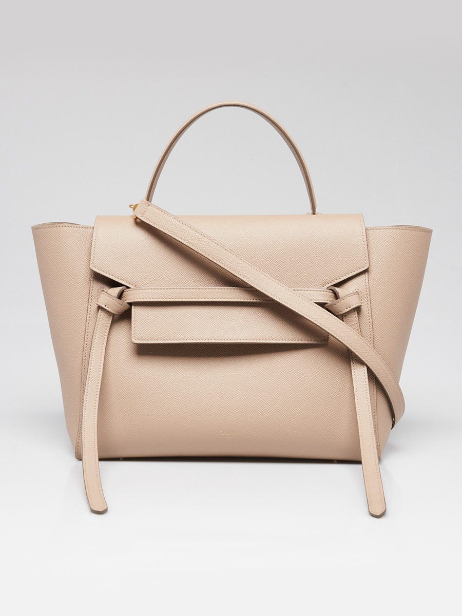 Celine Beige Drummed Leather Small Belt Bag