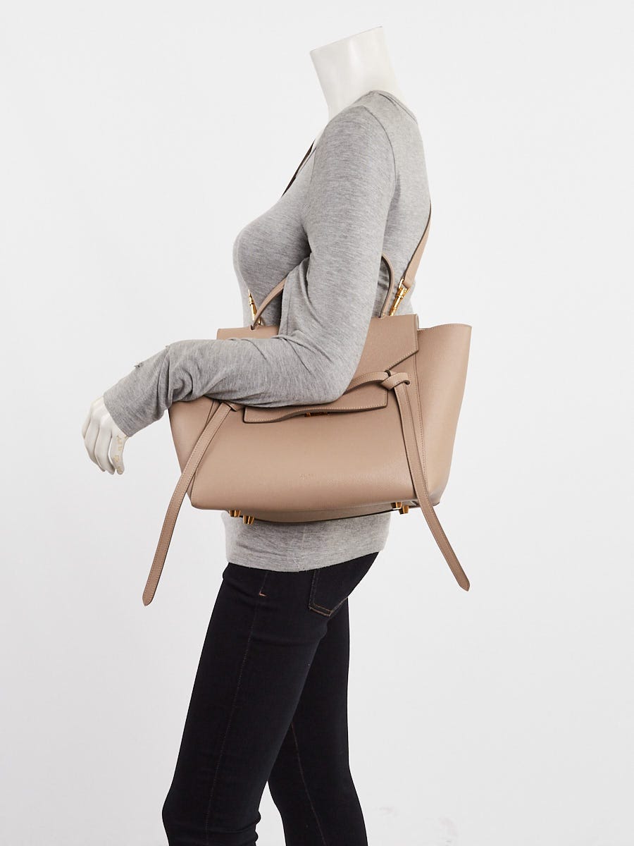 Celine Beige Drummed Leather Small Belt Bag