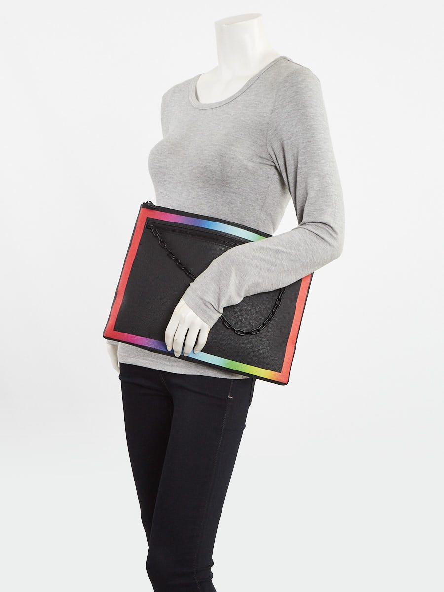 Louis Vuitton Black/Multicolor Taiga Leather Pochette A4 Clutch Bag