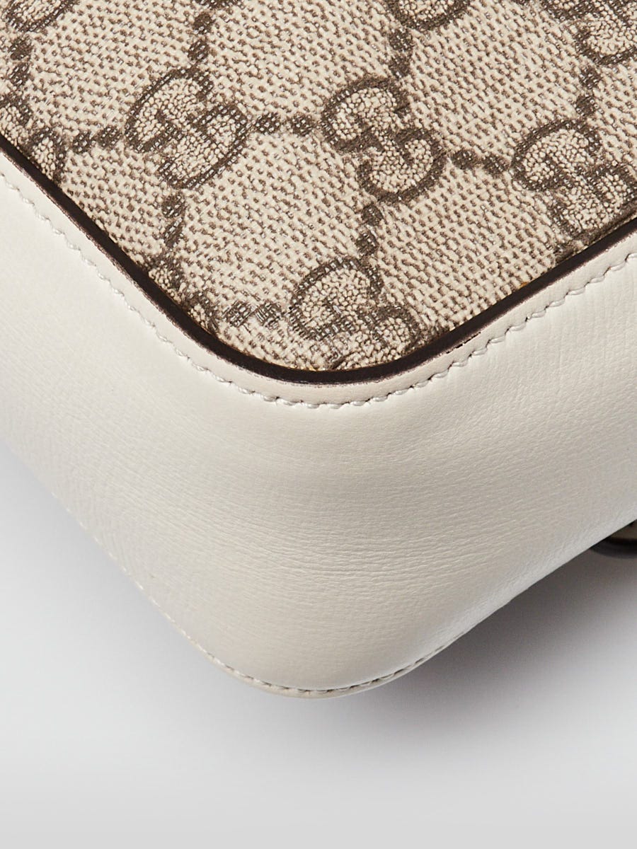 Gucci Beige/White GG Coated Canvas Horsebit 1955 Small Shoulder