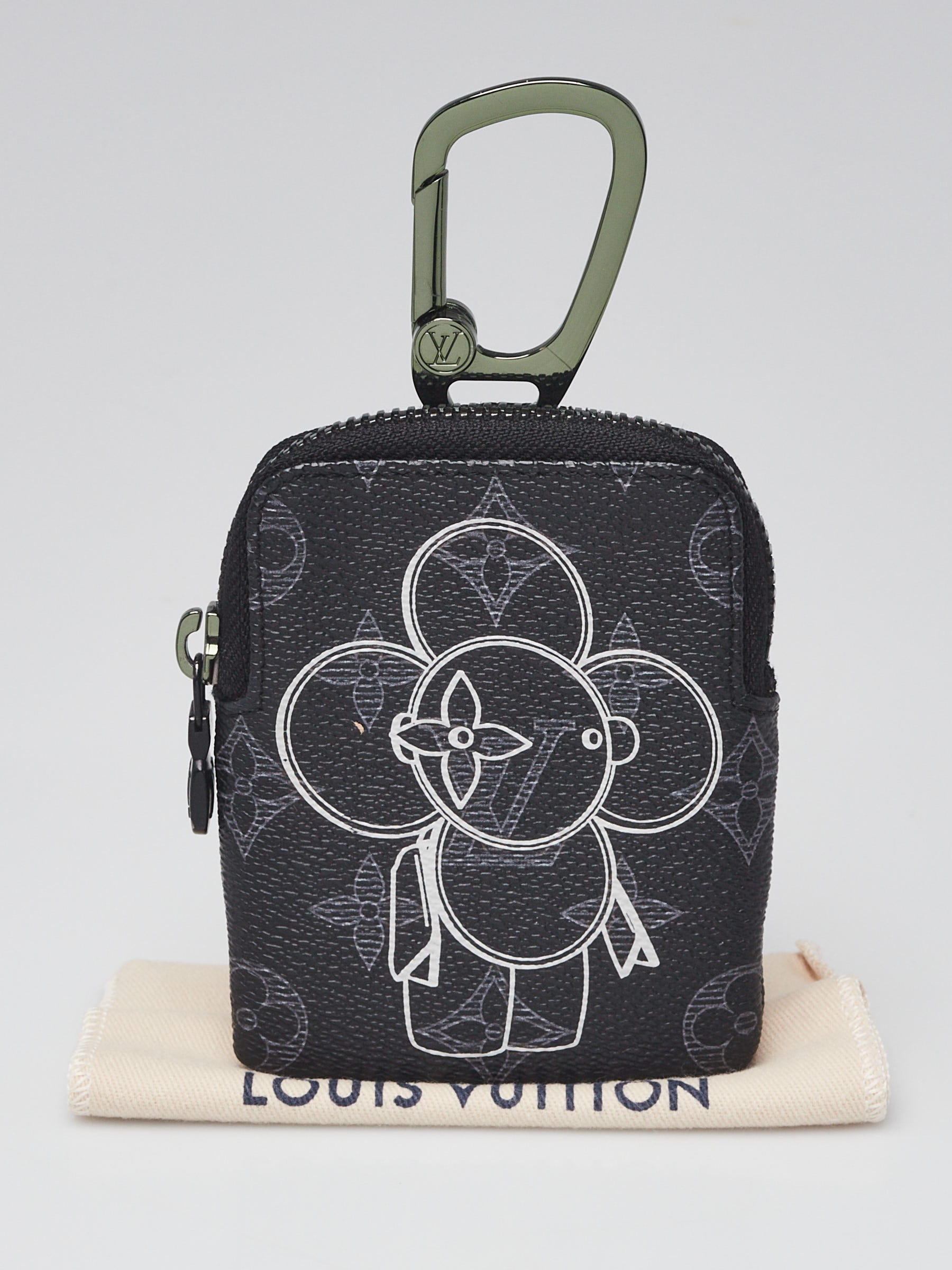 Louis Vuitton Limited Edition Monogram Eclipse Canvas Vivienne Zipper Key Holder and Bag Charm