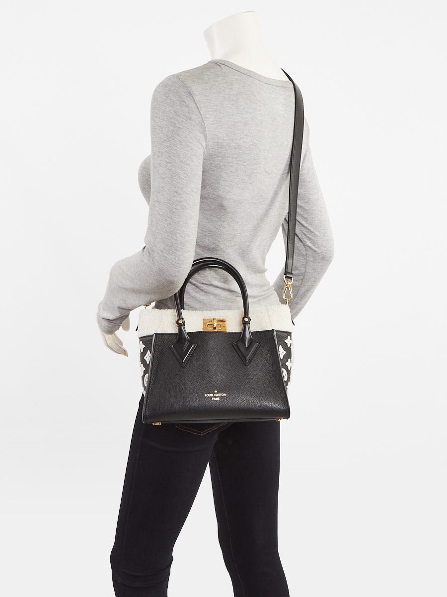Louis Vuitton Black Grained Calfskin Leather and Shearling On My Side PM Bag