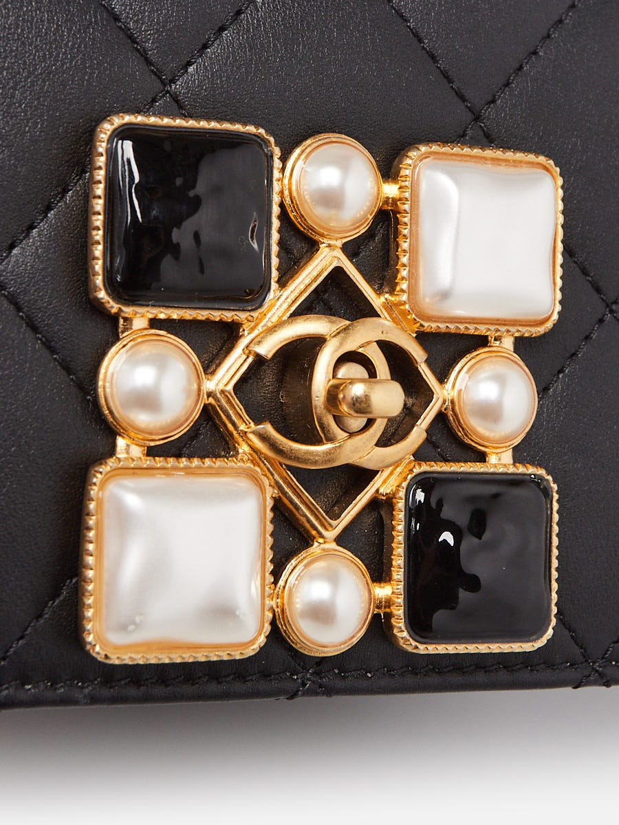Chanel Black Quilted Leather Onyx Pearl Mini Flap Bag | Yoogi's Closet