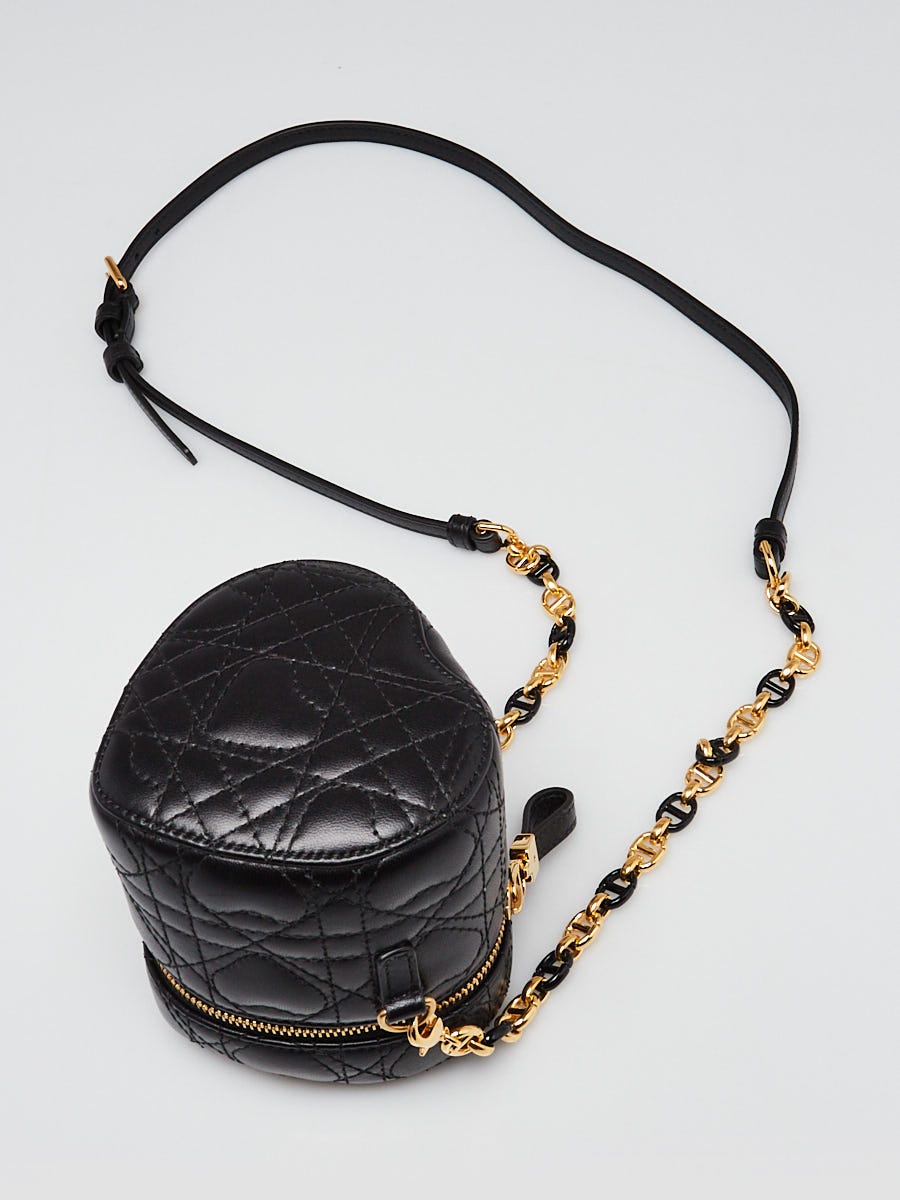 Christian Dior Black Cannage Quilted Dioramour Mini Vanity Chain