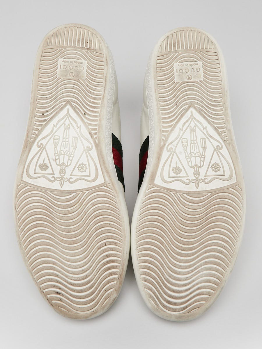 Gucci White Leather Vintage Web Low Ace Sneakers Size 4.5/35