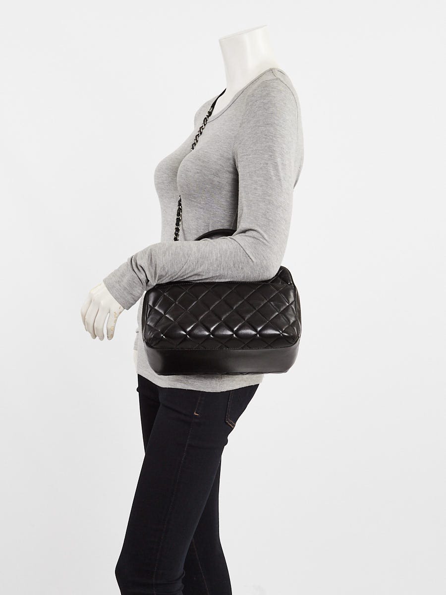 Chanel Black Quilted Lambskin Leather Trendy CC Bowling Bag