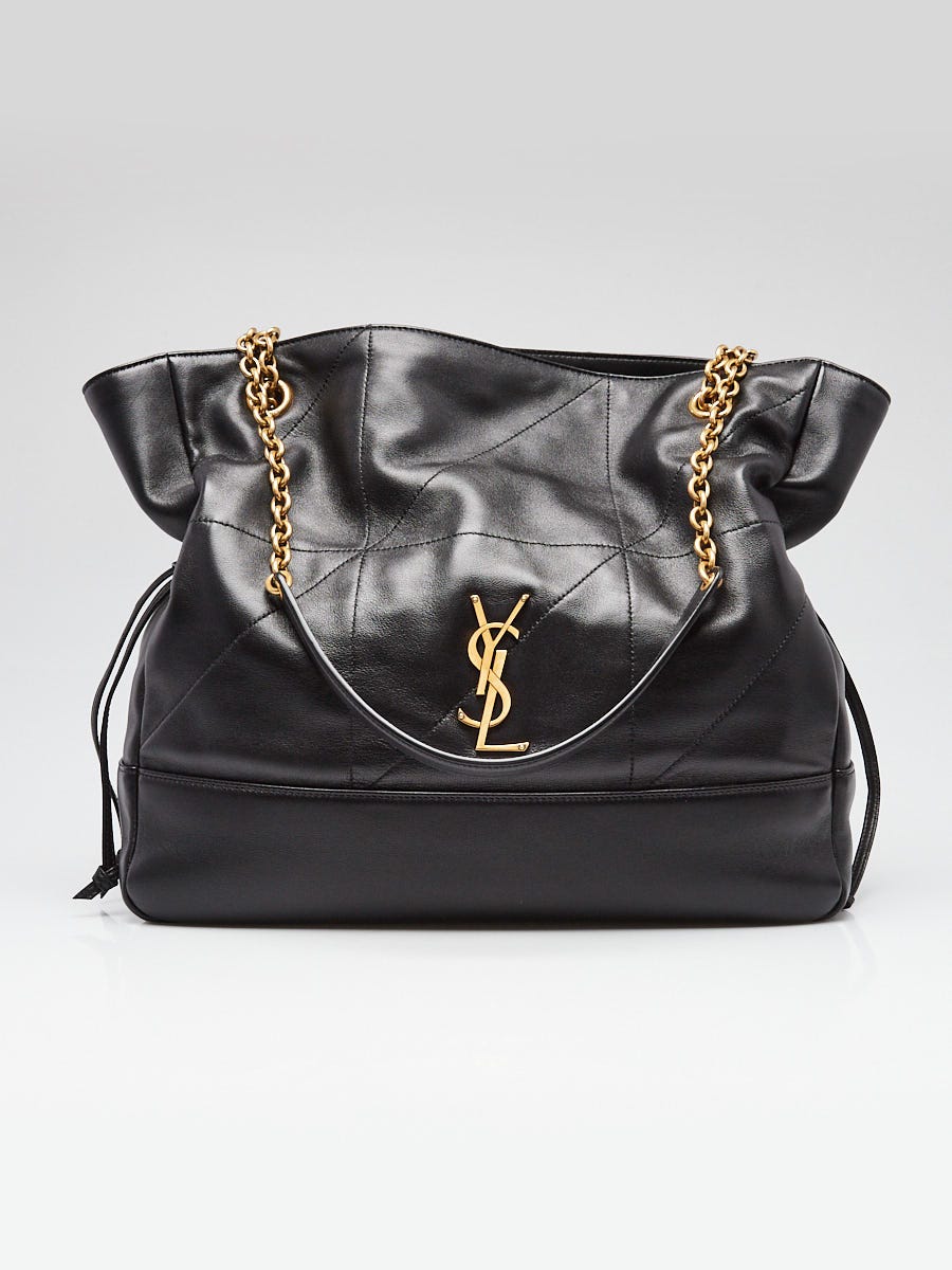 Yves Saint Laurent Black Quilted Lambskin Leather Jamie Shopping Bag