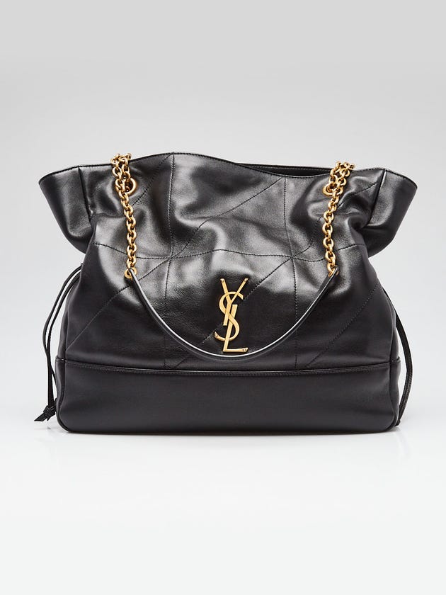 Yves Saint Laurent Black Quilted Lambskin Leather Jamie Shopping Bag