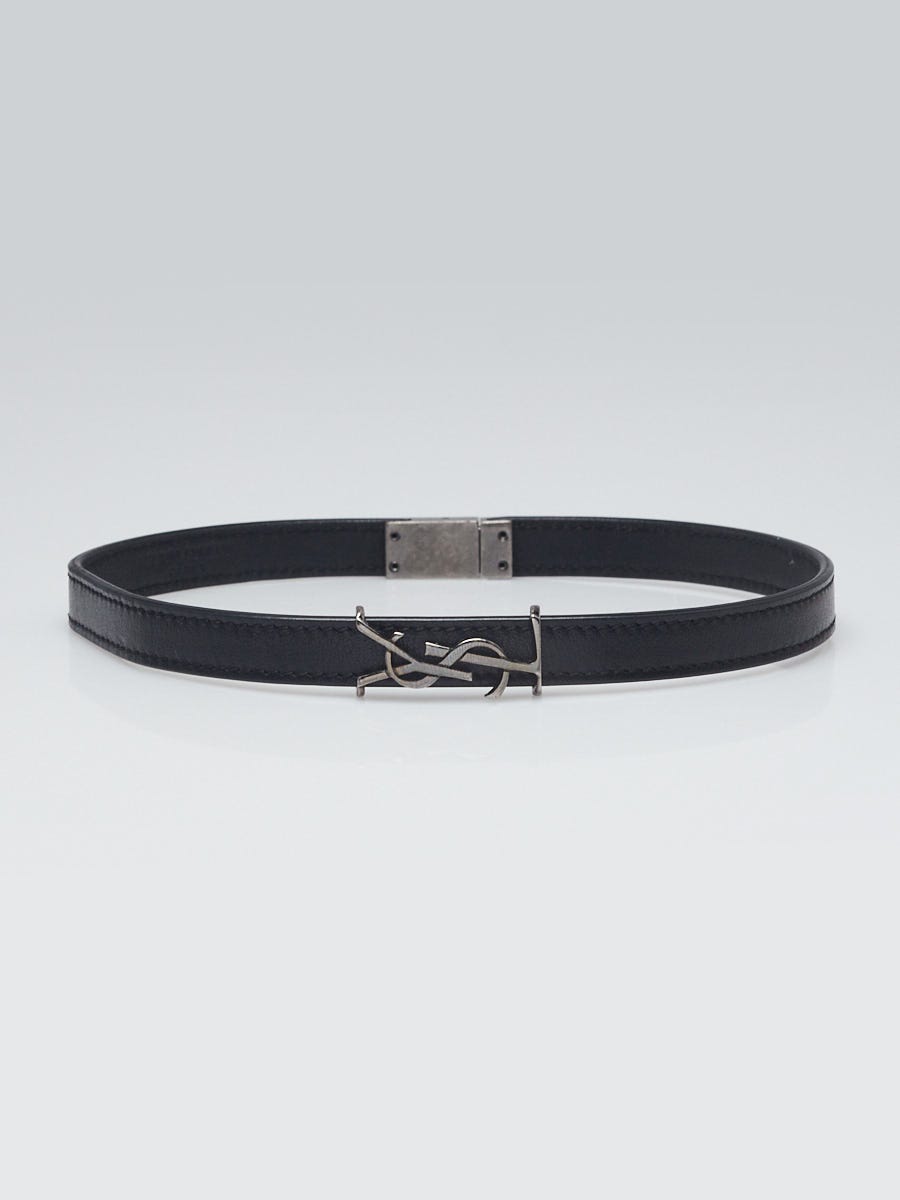 Yves Saint Laurent Black Leather Double Wrap Opyum Bracelet