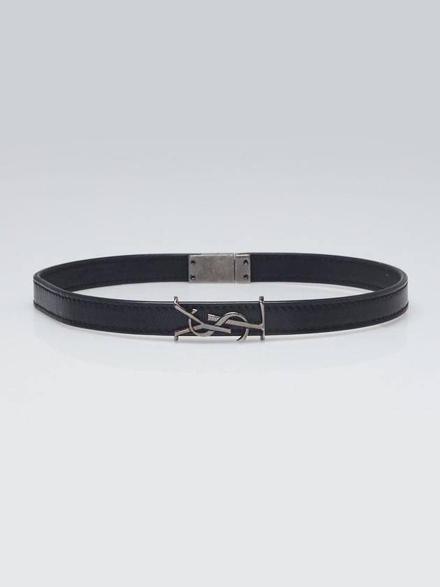 Yves Saint Laurent Black Leather Double Wrap Opyum Bracelet