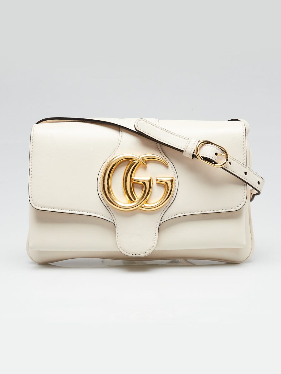 Gucci White Leather Small Arli Crossbody Bag | Yoogi's Closet