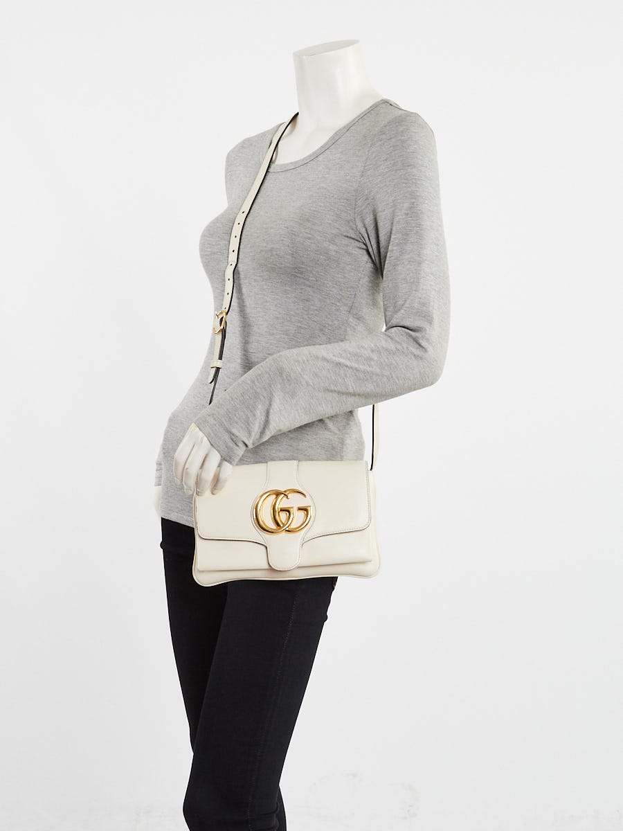 Gucci White Leather Small Arli Crossbody Bag | Yoogi's Closet