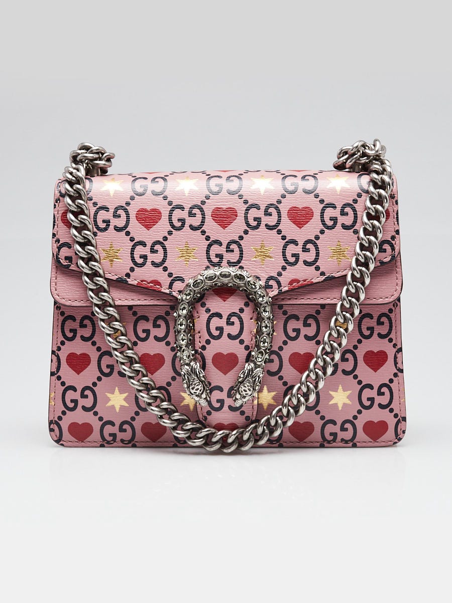 Gucci Limited Edition Pink Textured Leather Valentines Day Mini